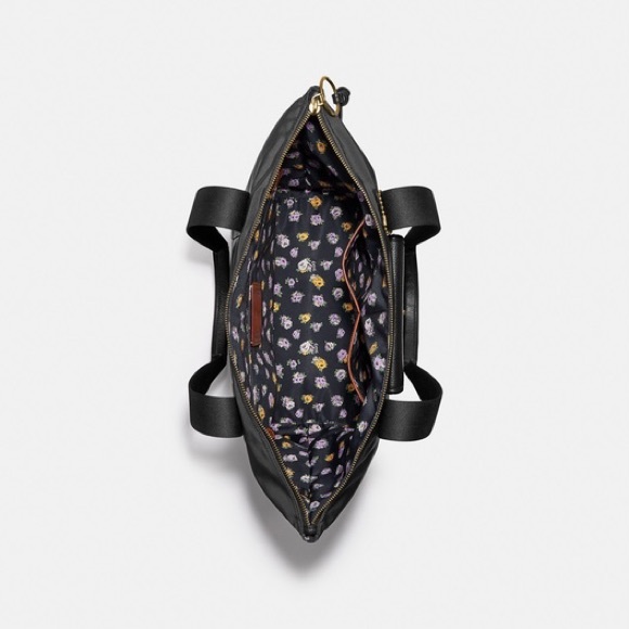 Coach Cargo Tote With Vintage Rose Print Interior - Picture 2 of 6